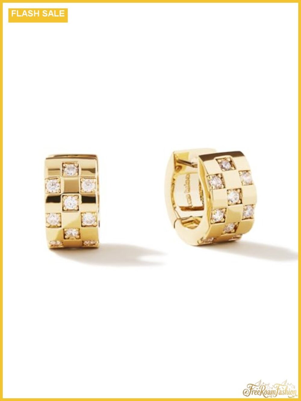14K Gold Plated Cubic Zirconia Huggie Hoop Earrings for Women